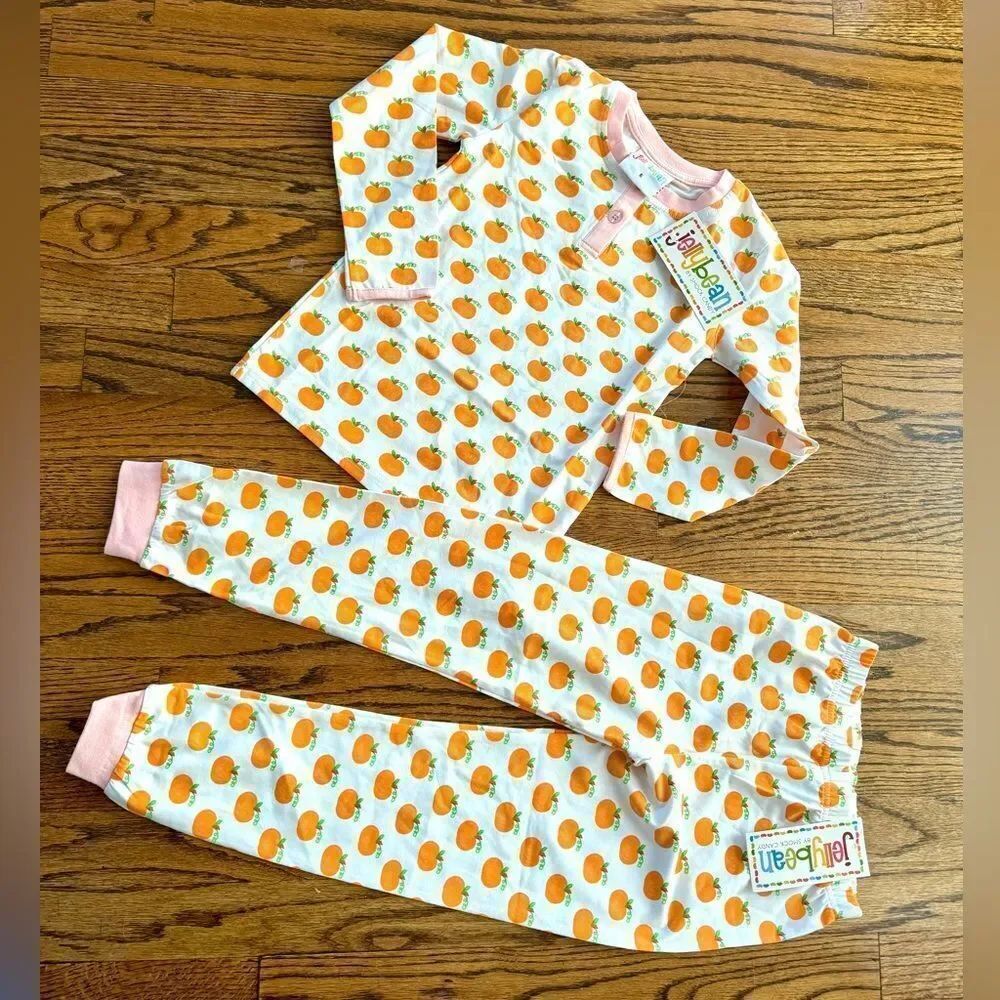 NWT New JELLYBEAN by SMOCK CANDY Pumpkin Halloween Fall Thanksgiving Pajamas 6